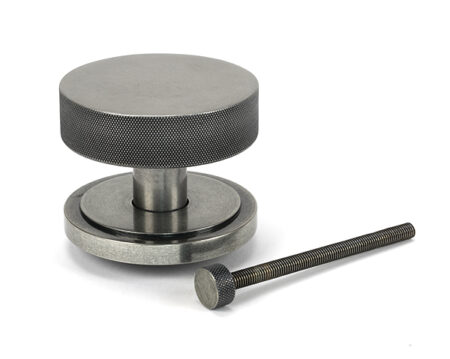 From the Anvil Pewter Brompton Centre Door Knob (Art Deco) - Pewter Patina - Image 3