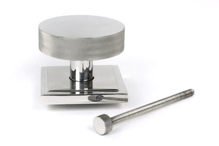 From the Anvil Polished Marine SS (316) Brompton Centre Door Knob (Square) - Image 3
