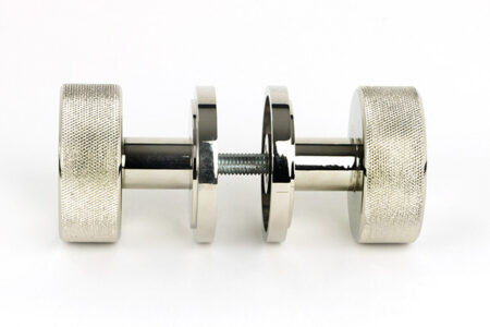 Polished Nickel Brompton Mortice/Rim Knob Set (Art Deco) | 46783 - Image 4