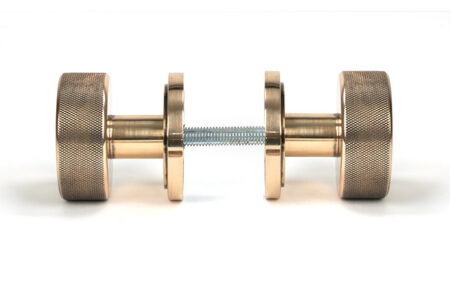 Polished Bronze Brompton Mortice/Rim Knob Set (Art Deco) | 46791 - Image 4