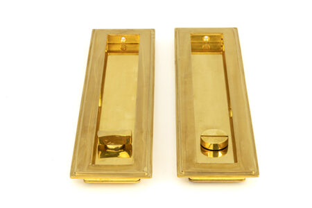 Polished Brass 250mm Art Deco Rectangular Pull - Privacy Set | 47162 - Image 3