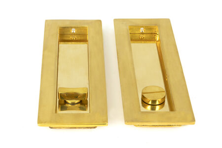 Polished Brass 175mm Plain Rectangular Pull - Privacy Set | 47163 - Image 3