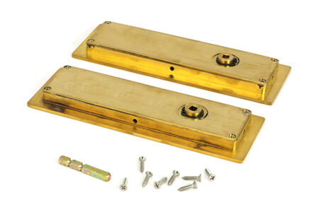 Polished Brass 175mm Plain Rectangular Pull - Privacy Set | 47163 - Image 4
