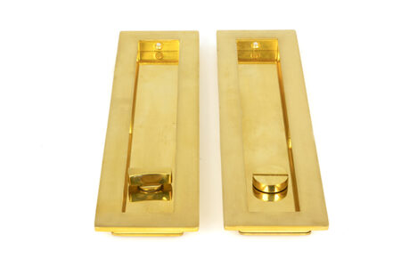Polished Brass 250mm Plain Rectangular Pull - Privacy Set | 47164 - Image 3