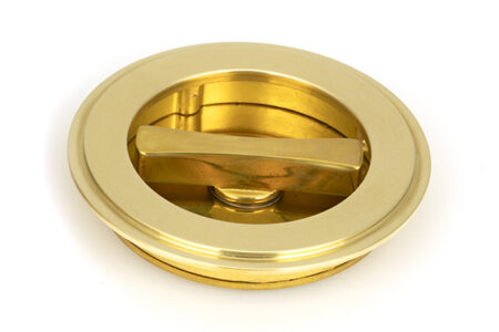 Polished Brass 75mm Art Deco Round Pull - Privacy Set | 47170 - Image 3