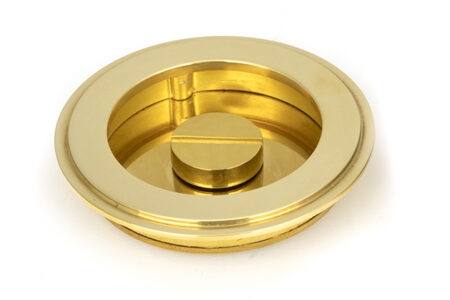 Polished Brass 75mm Art Deco Round Pull - Privacy Set | 47170 - Image 4