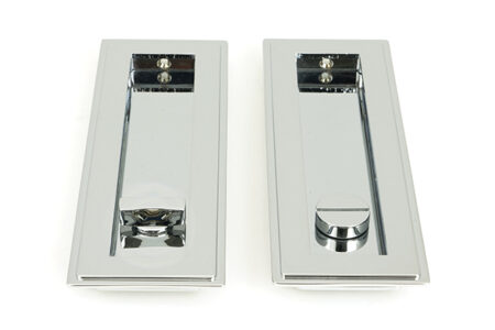 Polished Chrome 175mm Art Deco Rectangular Pull -Privacy Set | 47179 - Image 3