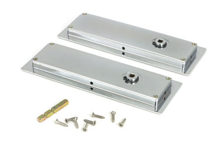 Polished Chrome 175mm Art Deco Rectangular Pull -Privacy Set | 47179 - Image 4