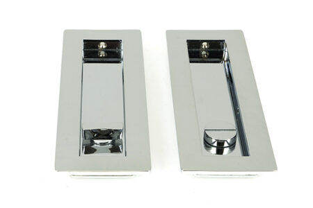 Polished Chrome 175mm Plain Rectangular Pull - Privacy Set | 47181 - Image 3