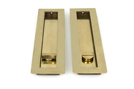 Aged Brass 250mm Plain Rectangular Pull - Privacy Set | 48315 - Image 3