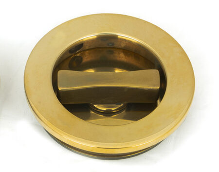 Aged Brass 60mm Plain Round Pull - Privacy Set | 48330 - Image 4