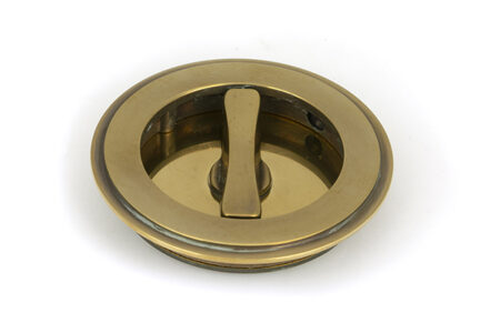Aged Brass 75mm Plain Round Pull - Privacy Set | 48331 - Image 4