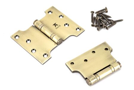 Aged Brass 4" x 3" x 5" Parliament Hinge (pair) ss | 49552 - Image 3