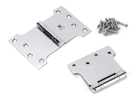 Polished Chrome 4" x 4" x 6" Parliament Hinge (pair) ss | 49559 - Image 3