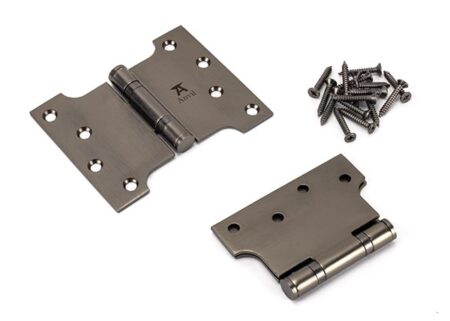Aged Bronze 4" x 3" x 5" Parliament Hinge (pair) ss | 49561 - Image 3
