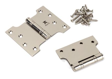 Polished Nickel 4" x 3" x 5" Parliament Hinge (pair) ss | 49564 - Image 3