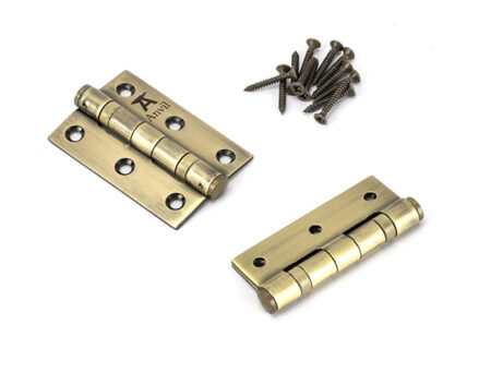 Aged Brass 3" Ball Bearing Butt Hinge (pair) ss | 49569 - Image 3
