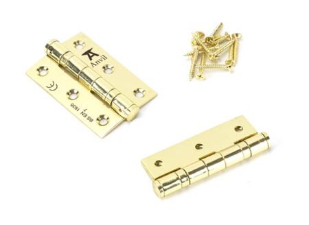 Polished Brass 3" Ball Bearing Butt Hinge (pair) ss | 49572 - Image 3