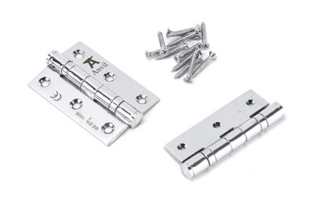 Polished Chrome 3" Ball Bearing Butt Hinge (pair) ss | 49575 - Image 3
