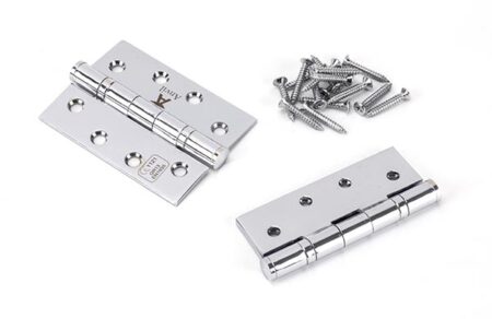 Polished Chrome 4" Ball Bearing Butt Hinge (pair) ss | 49576 - Image 3