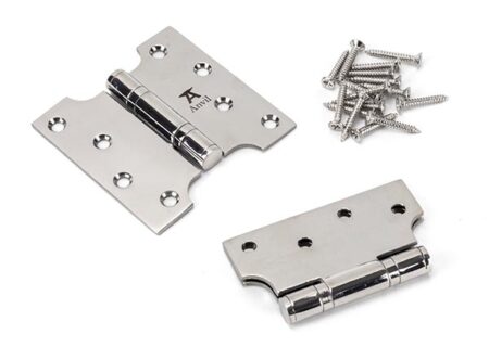 Polished SS (304) 4" x 2" x 4" Parliament Hinge (pair) | 49577 - Image 3