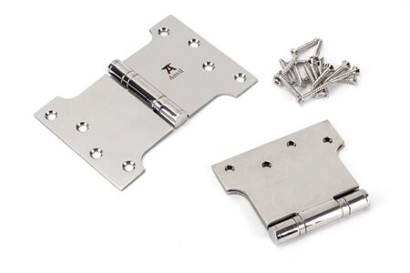 Polished SS (304) 4" x 4" x 6" Parliament Hinge (pair) | 49579 - Image 3