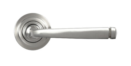 Satin Marine SS (316) Avon Round Lever on Rose Set (Art Deco) | 49849 - Image 3