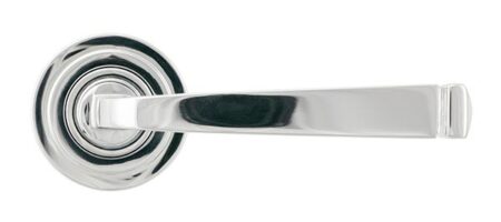 From the Anvil Polished Chrome Avon Round Lever on Rose Set (Art Deco) - Unsprung - Image 3