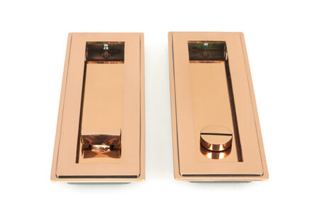 From the Anvil Polished Bronze 175mm Art Deco Rectangular Pull -Privacy Set - Image 3