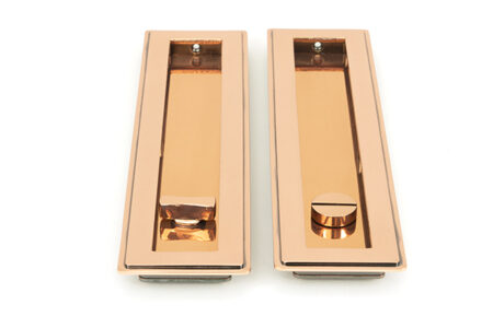 From the Anvil Polished Bronze 250mm Art Deco Rectangular Pull -Privacy Set - Image 3