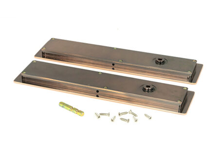 From the Anvil Polished Bronze 250mm Art Deco Rectangular Pull -Privacy Set - Image 4