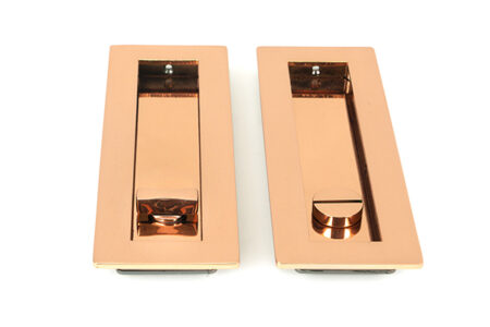 From the Anvil Polished Bronze 175mm Plain Rectangular Pull - Privacy Set - Image 3
