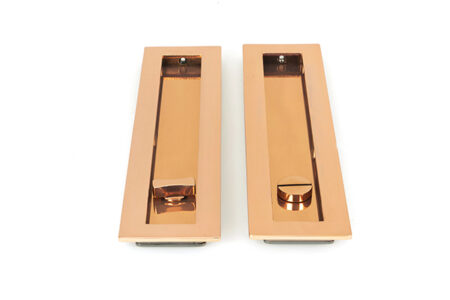 From the Anvil Polished Bronze 250mm Plain Rectangular Pull - Privacy Set - Image 3