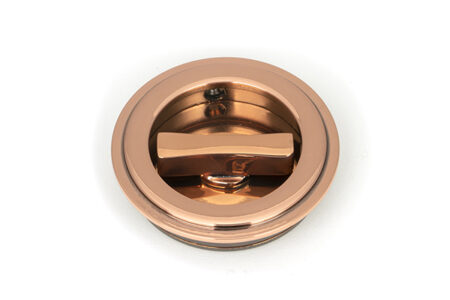 From the Anvil Polished Bronze 60mm Art Deco Round Pull - Privacy Set - Image 3