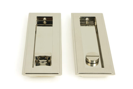 From the Anvil Polished Nickel 175mm Art Deco Rectangular Pull -Privacy Set - Image 3