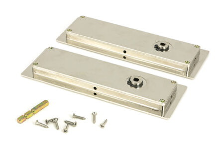 From the Anvil Polished Nickel 175mm Art Deco Rectangular Pull -Privacy Set - Image 4