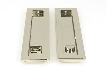 From the Anvil Polished Nickel 250mm Art Deco Rectangular Pull -Privacy Set - Image 3