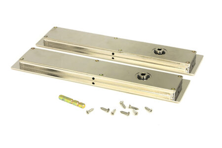 From the Anvil Polished Nickel 250mm Art Deco Rectangular Pull -Privacy Set - Image 4