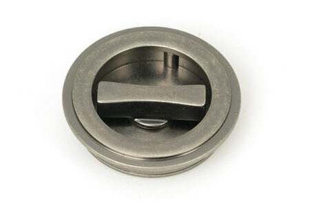 From the Anvil Pewter 60mm Art Deco Round Pull - Privacy Set - Pewter Patina - Image 3