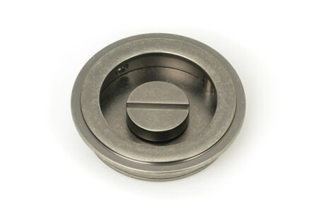 From the Anvil Pewter 60mm Art Deco Round Pull - Privacy Set - Pewter Patina - Image 4
