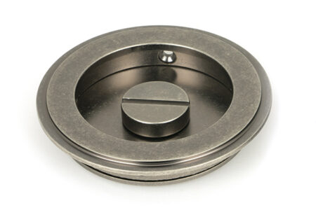 From the Anvil Pewter 75mm Art Deco Round Pull - Privacy Set - Pewter Patina - Image 4