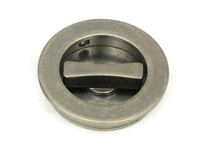 From the Anvil Pewter 60mm Plain Round Pull - Privacy Set - Pewter Patina - Image 3