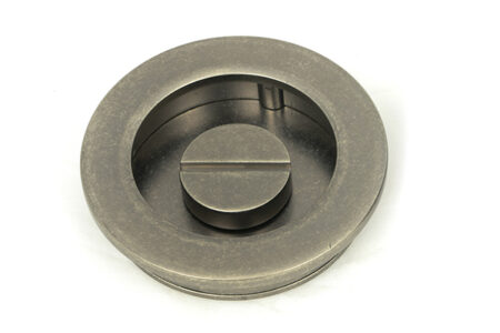 From the Anvil Pewter 60mm Plain Round Pull - Privacy Set - Pewter Patina - Image 4