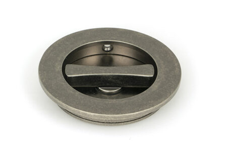 From the Anvil Pewter 75mm Plain Round Pull - Privacy Set - Pewter Patina - Image 3