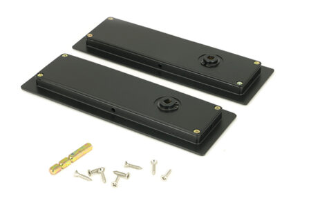 From the Anvil Matt Black 175mm Art Deco Rectangular Pull - Privacy Set - Image 4