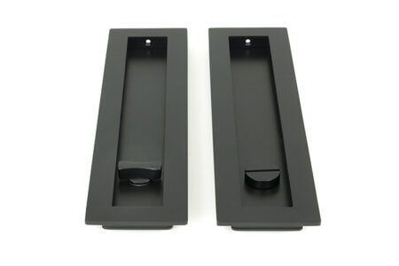 From the Anvil Matt Black 250mm Plain Rectangular Pull - Privacy Set - Image 3