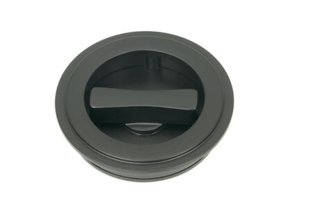 From the Anvil Matt Black 60mm Art Deco Round Pull - Privacy Set - Image 3