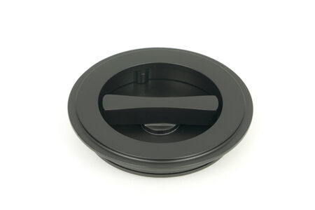From the Anvil Matt Black 75mm Art Deco Round Pull - Privacy Set - Image 3