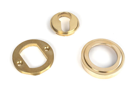 Polished Brass Round Euro Escutcheon (Art Deco) | 50593 - Image 4