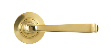 Polished Brass Avon Round Lever on Rose Set (Plain) | 50596 - Image 3
